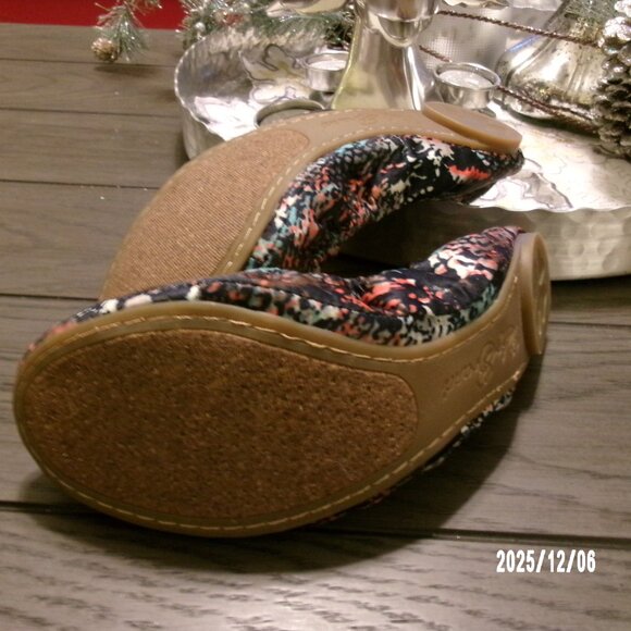 Lucky Brand Womens Sz 7.5 EMMIE Ballerina Flat SlipOn Shoes NAVY SNAKE Pattern - Picture 6 of 7